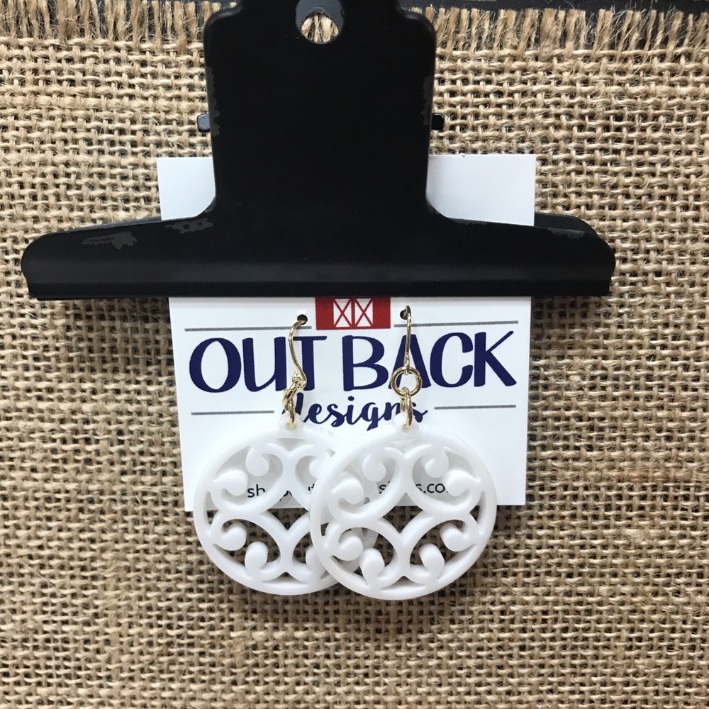White Acrylic Hypoallergenic Earrings
